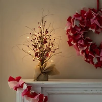 Glitzhome® 18" Lighted Valentine's Berry Heart Table Tree