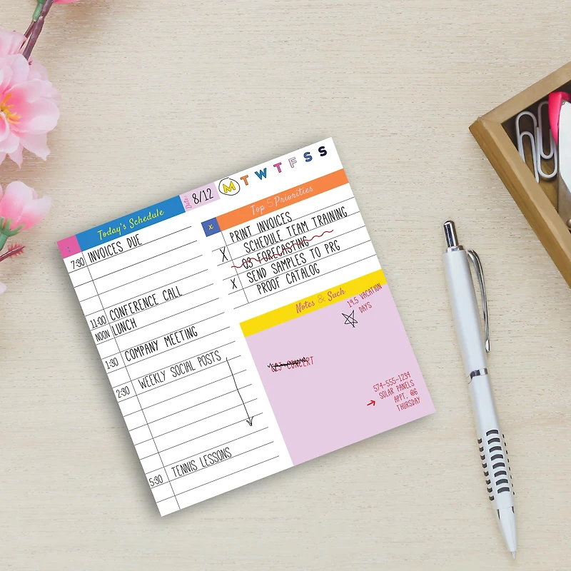 TF Publishing Undated Rainbow Daily Note Block for Productivity & Lists Desktop