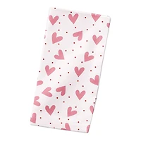 Heart Polka Pattern 10" x 10" Cotton Twill Napkin