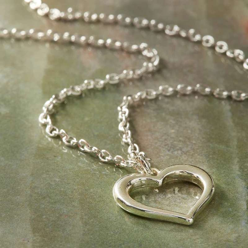 Charmalong™ Silver Plated Open Heart Charm by Bead Landing™