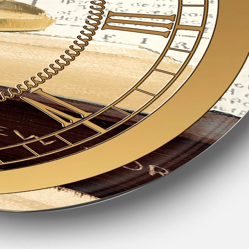 Designart 'Gold Fashion High Hells Iii Glam Wall Clock