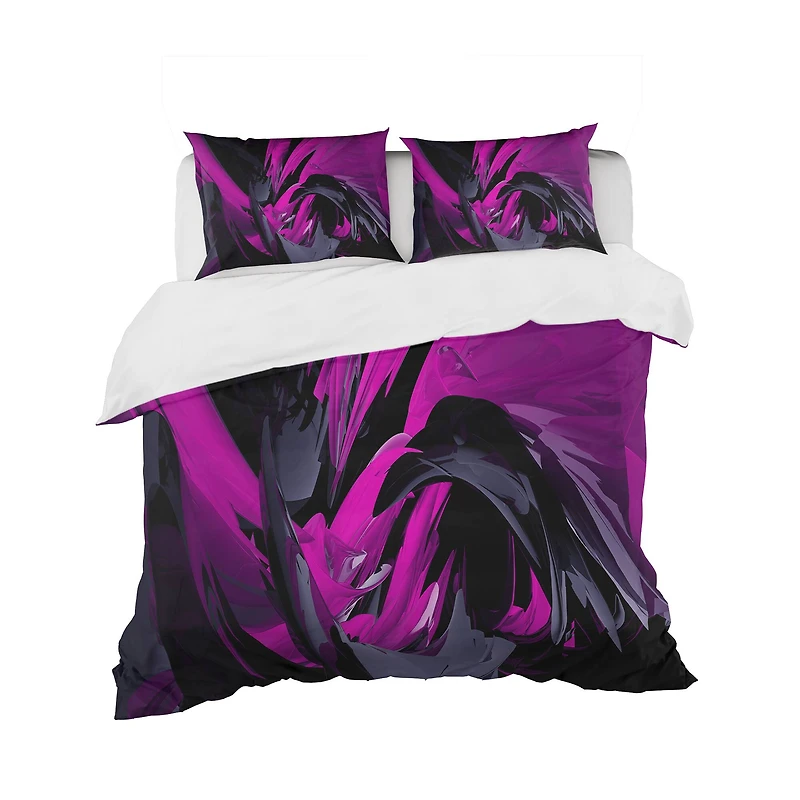 Designart 'Magenta and Grey Mixer' Modern & Contemporary Bedding Set