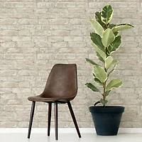InHome White Washed Denver Brick Peel & Stick Wallpaper