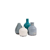 Hello Honey® Blue & Ivory White Terra Cotta Vase Set