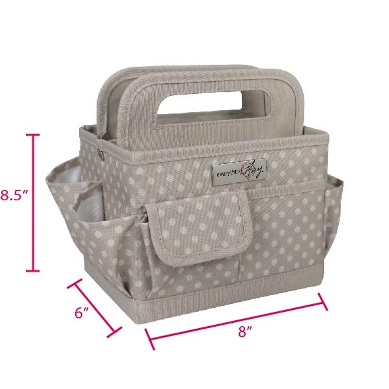 Everything Mary Tan Dots Collapsible Craft Caddy