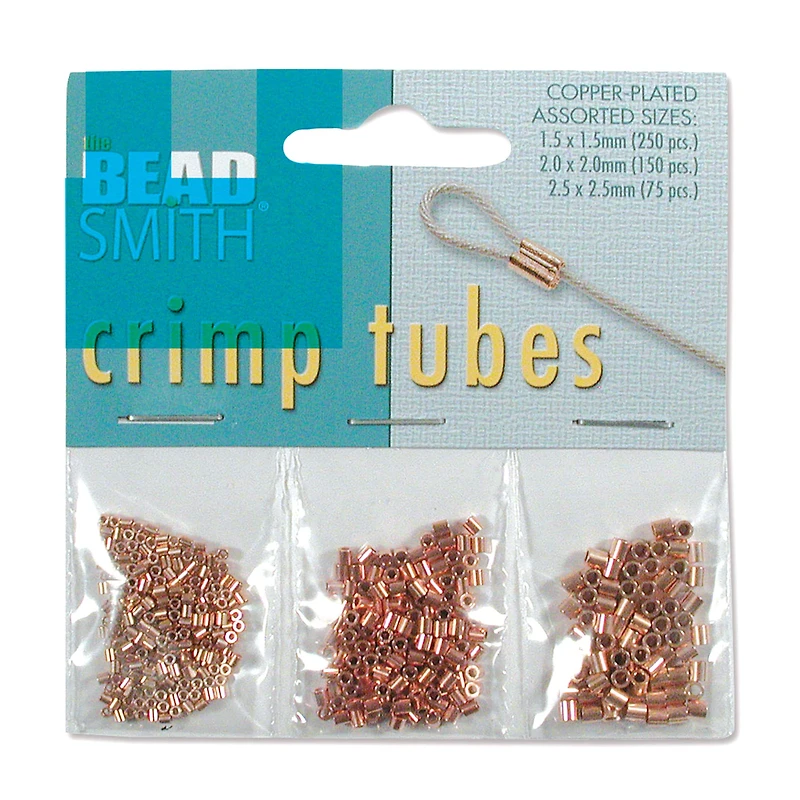 The Beadsmith® Assorted Copper-Plated Crimp Tubes