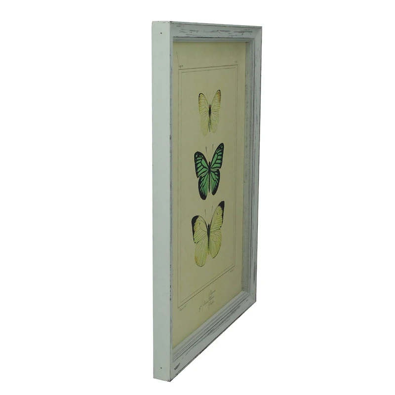 Yellow & Green Butterfly Print Wall Art