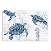 Deep Blue Sea II On White Canvas Giclee