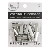 20mm Rhodium Ribbon Crimps by Bead Landing™