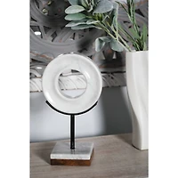 CosmoLiving by Cosmopolitan 11" White Marble Round Sculpture