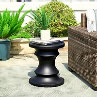 Glitzhome® 18" Black Chess Garden Stool