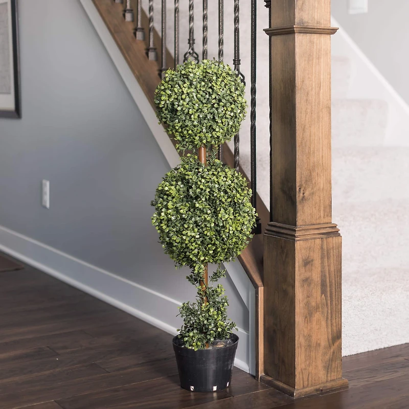 3ft. Artificial Double Ball Green Boxwood Topiary