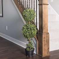 3ft. Artificial Double Ball Green Boxwood Topiary