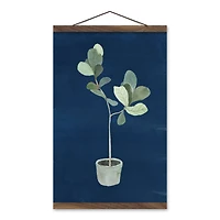 Blue Potted Fiddle Teak Hanging Canvas