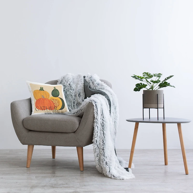 Stupell Industries Gather Autumnal Harvest Gourds Decorative Printed Throw Pillow