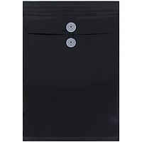 JAM Paper Legal Size Plastic Envelopes with Button & String Tie Closure