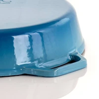 MegaChef 12" Round Blue Enamel Cast Iron Skillet