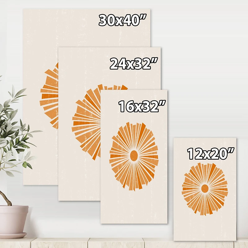 Designart - Minimal Orange Radiant Sun I