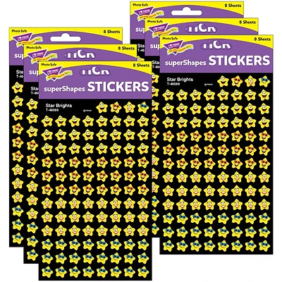 Trend Enterprises® superShapes Star Brights Stickers, 6 Packs of 800ct.