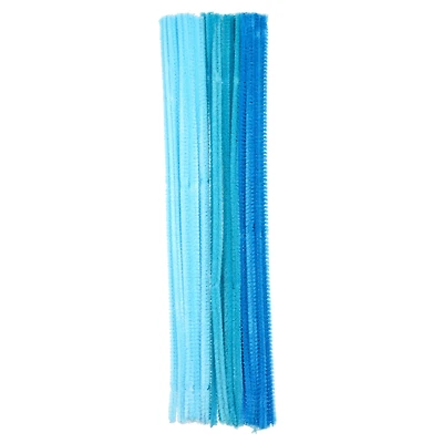24 Packs: 25 ct. (600 total) Mixed Blue Chenille Pipe Cleaners by Creatology™