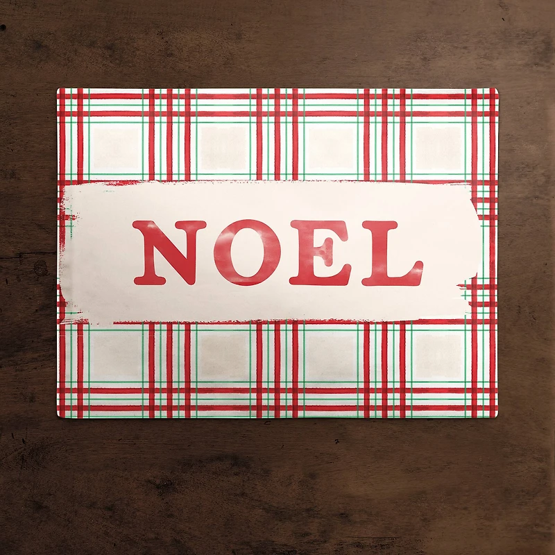 Painted Christmas Plaid Poly Twill Placemat