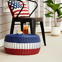 Household Essentials 9" Metal Woven Storage Ottoman