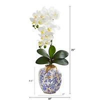 25" Moth Orchid Artificial Arrangement in Floral Vase