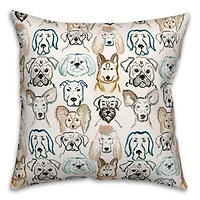 Dog Face Sketch 7 Throw Pillow
