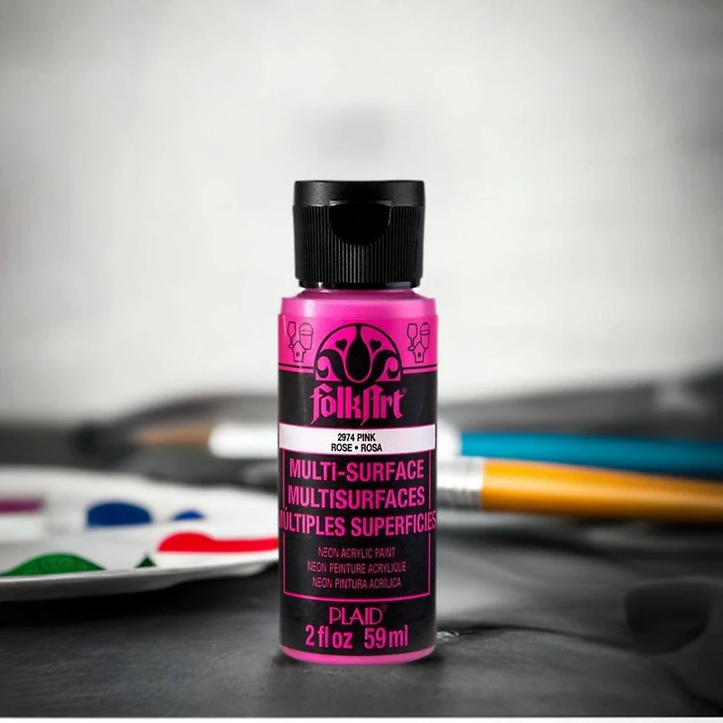 FolkArt® Multi-Surface Neon Glow Acrylic Paint