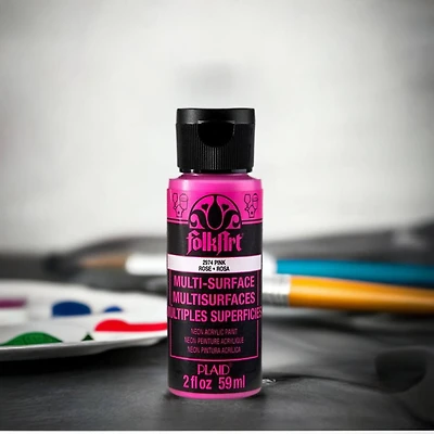 FolkArt® Multi-Surface Neon Glow Acrylic Paint