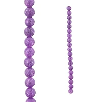 Purple Crackled Quartz Round Beads, 10mm by Bead Landing™