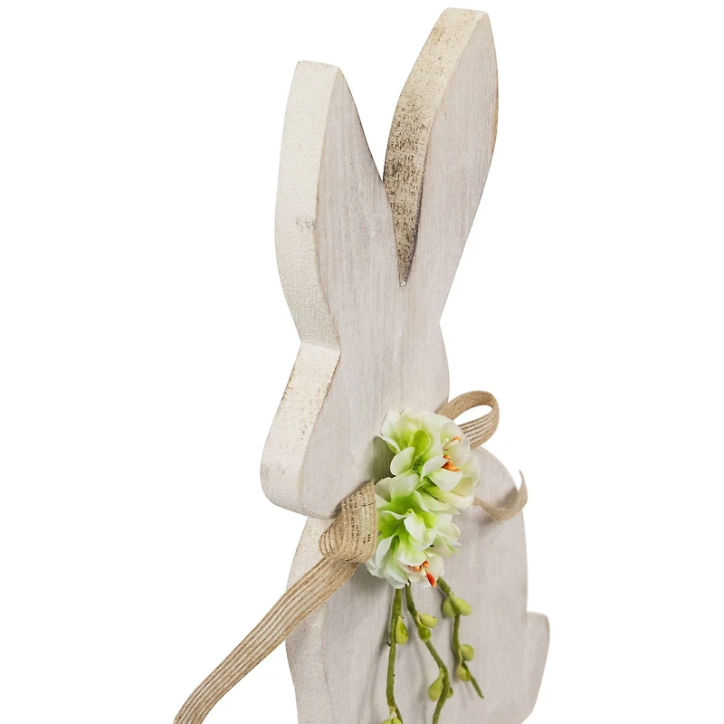 11.25" Distressed Rabbit Silhouette Easter Décor
