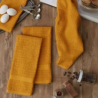 DII® Solid Honey Gold Waffle Terry Dish Towels, 4ct.