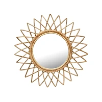 Hello Honey® Natural Round Cane Sunburst Wall Mirror