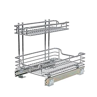 Household Essentials Glidez Chrome 2-Tier Cabinet Organizer