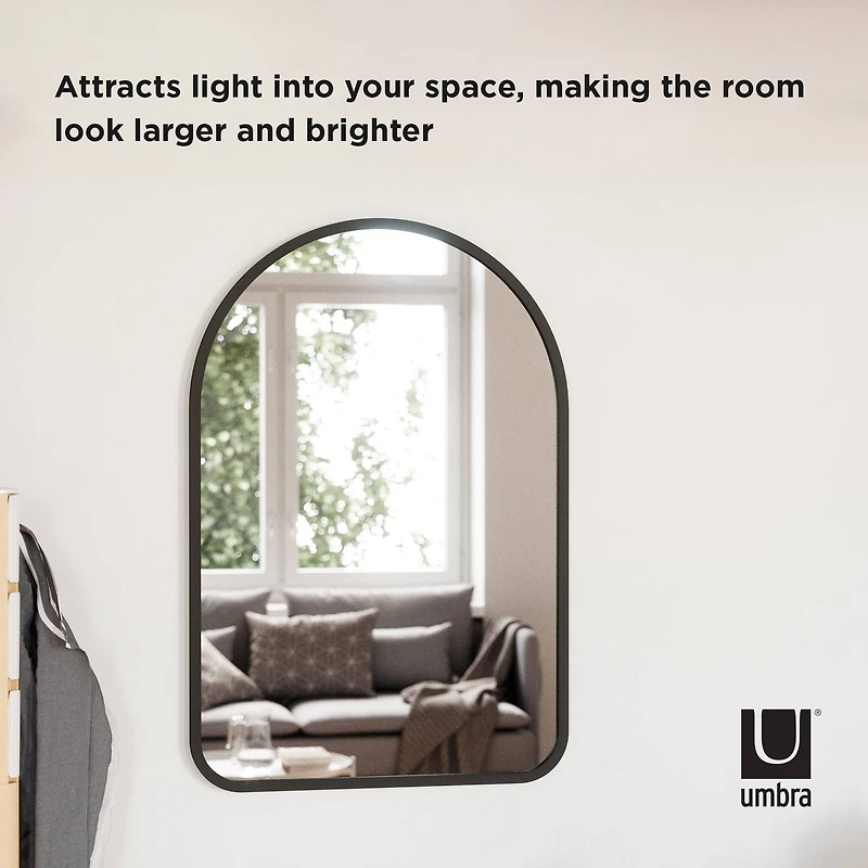 Umbra 36" Black Hubba Arched Mirror 