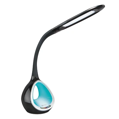 OttLite 16" Black LED Desk Lamp with Color Changing Tunnel & USB