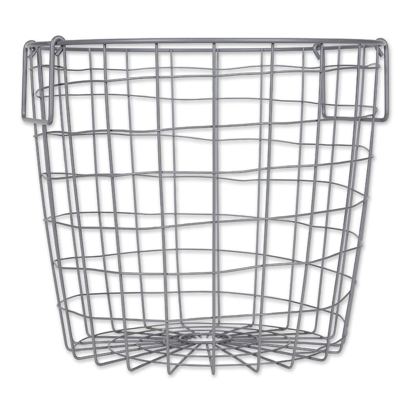 DII® Medium Cool Gray Round Metal Basket