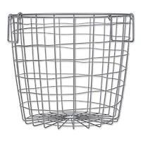 DII® Medium Cool Gray Round Metal Basket