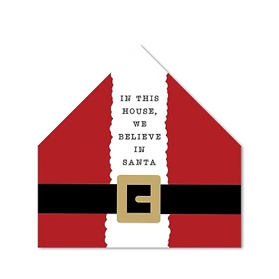 This House Believes 17x17 House Shaped Canvas