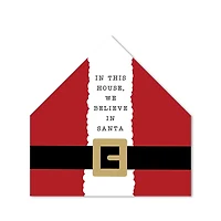 This House Believes 17x17 House Shaped Canvas