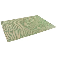 Green & Beige Leaf Design Rectangular Outdoor Area Rug, 4ft. x 6ft.