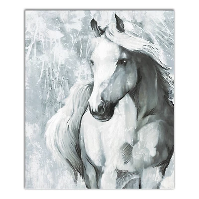 Blue Gray Horse 20" x 24" Canvas Wall Art
