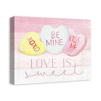 Love Is Sweet Candy Hearts Canvas Wall Art