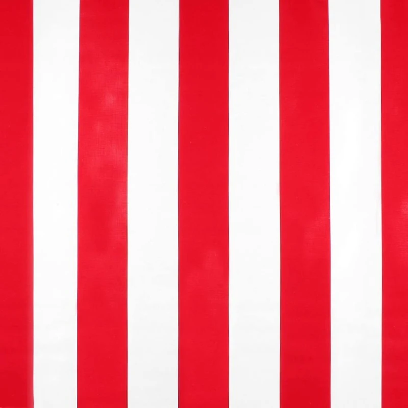 Red Wide Stripes Oilcloth