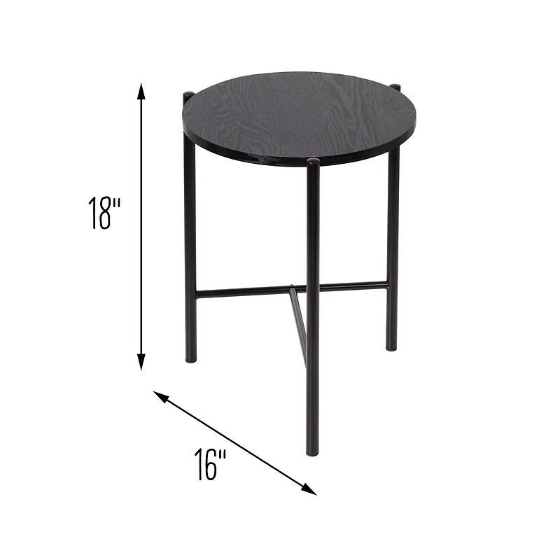 6 Pack: Honey Can Do 18" Black Round Side Table with T-Pattern Base