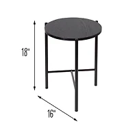 6 Pack: Honey Can Do 18" Black Round Side Table with T-Pattern Base