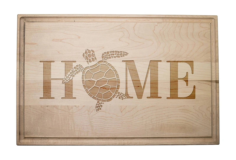 17" Home Turtle Maple Wood Cutting Board