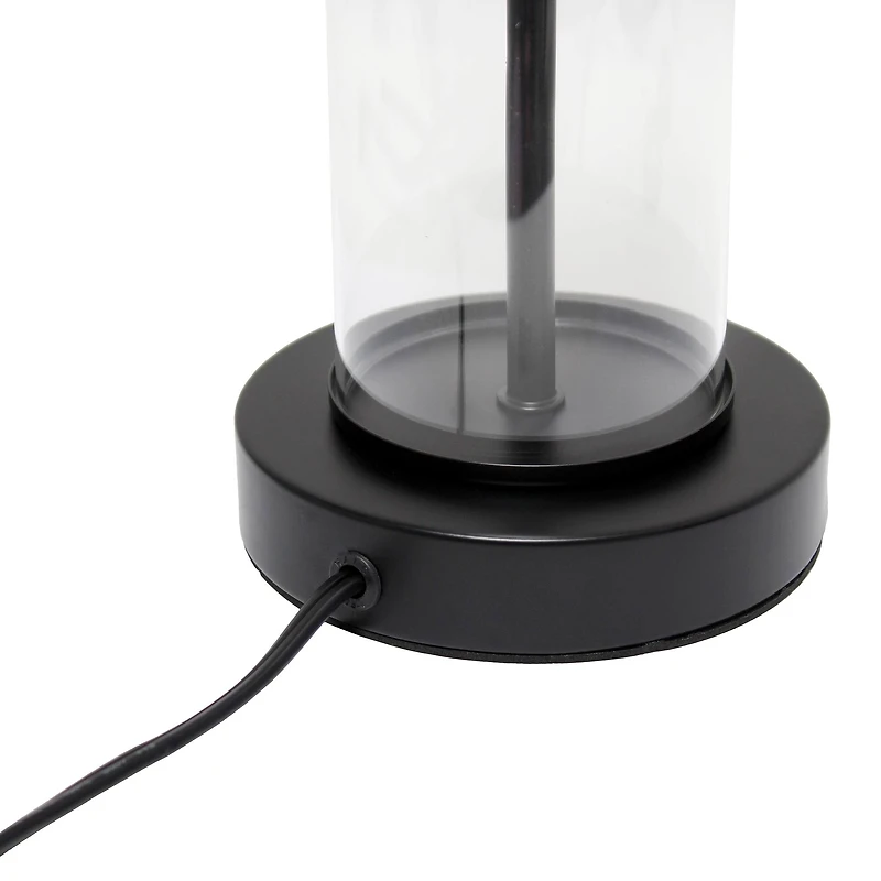 Simple Designs 17" Encased Metal & Clear Glass Table Lamp