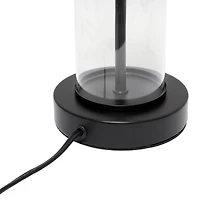 Simple Designs 17" Encased Metal & Clear Glass Table Lamp